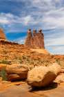 Three Gossips, Park Avenue, Arches National Park, Utah, USA. Art Print